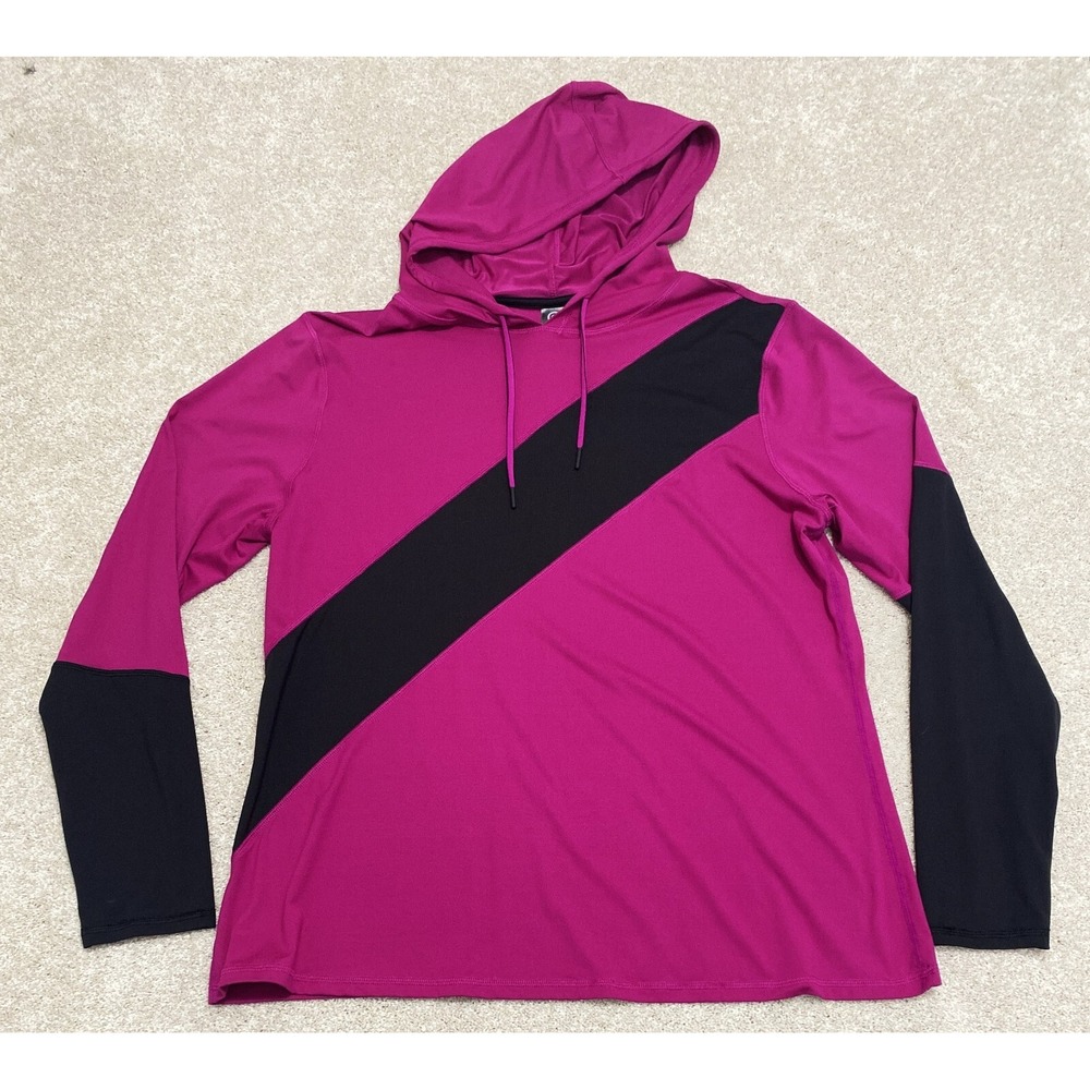 Champion C9 Hoodie Women's XXL Gray Pink Fuchsia Black Long Sleeve Pullover